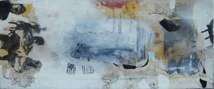 Asareh Akkasheh, Untitled, 2010, Acrylic on canvas, 25 x 60 cm
