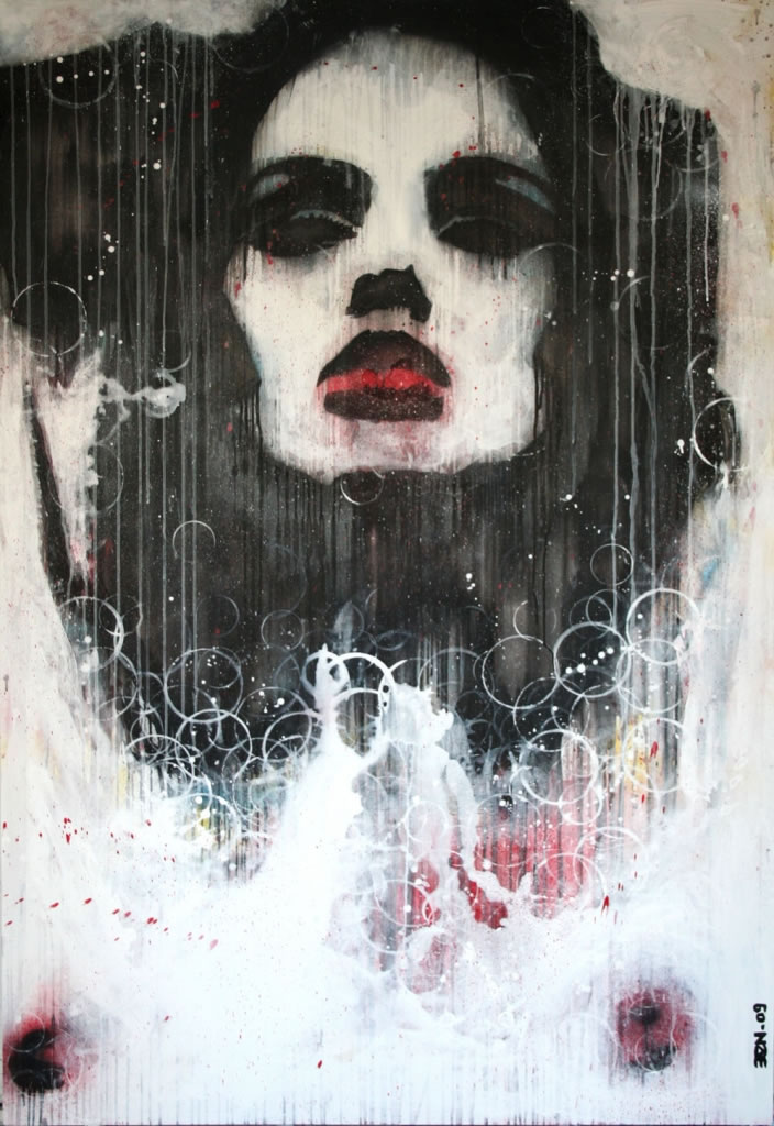Fade Out I, 2009, Enamel and acrylic on canvas, 120 x 180 xm