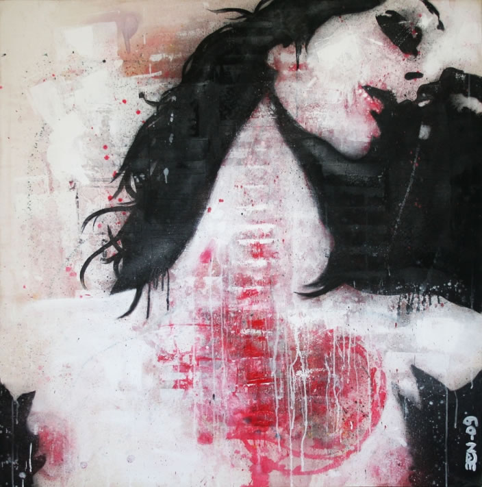 Heartburn, 2009, Enamel and acrylic on canvas, 120 x 120 xm