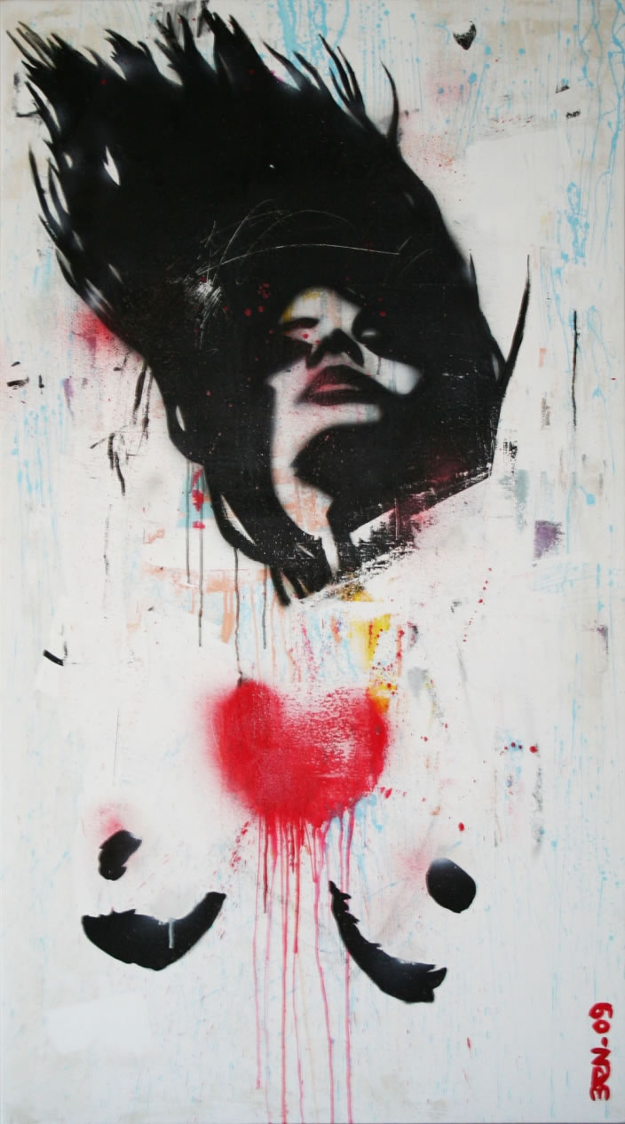 In Loving Memory, 2009, Enamel and acrylic on canvas, 100 x 180 xm