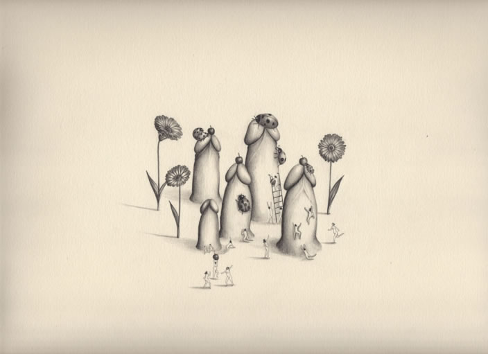 Emi Miyashita, Ladybirds, 2011, Pencil on paper, 26 x 21 cm 