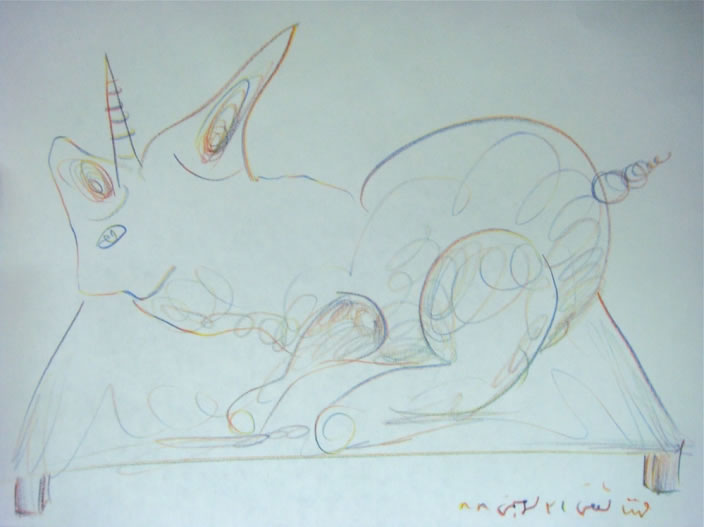 Mahta Saghafi, Drawing, 2010, Crayon on paper, 23.5 x 34 cm
