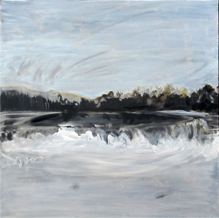 Talar Aghbashian, Lake, 2011, Oil paint on canvas, 76 x 76 cm