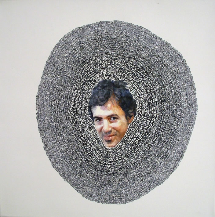 Carlo Keshishian, Circumlocutions, 2012, Ink & oil paint on canvas, 50 x 50 cm