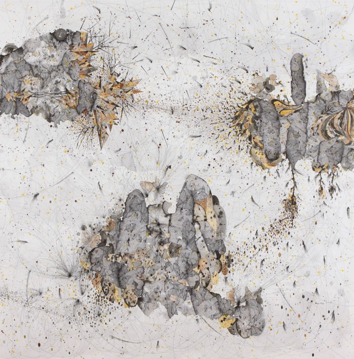 Necessary Affinities (Diptych detail), 2012, Ink & aquarelle on paper, 150 x 150 cm 