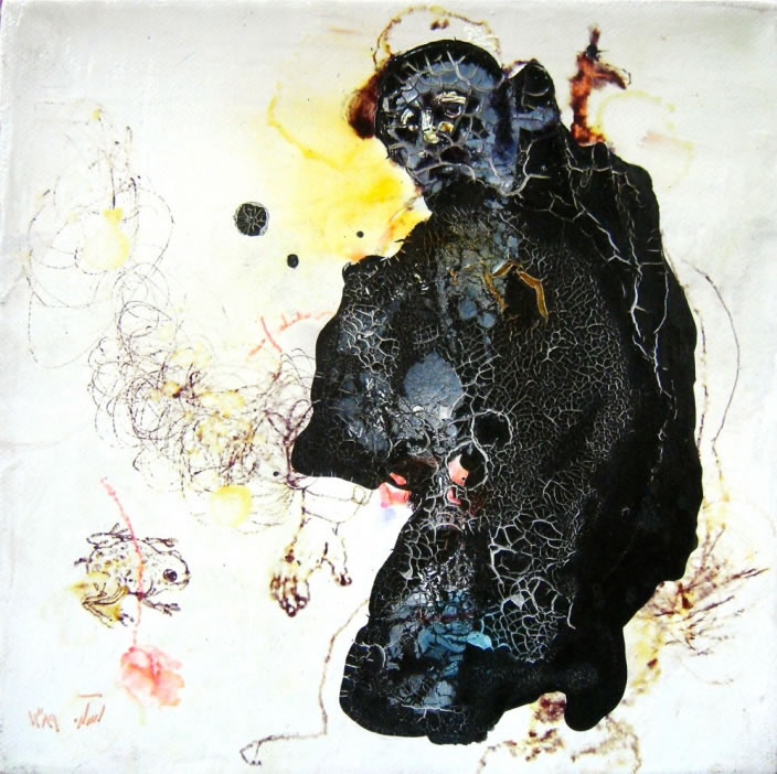 Asareh Akkasheh, Untitled, 2010, Acrylic and ink on canvas, 20 x 20 cm