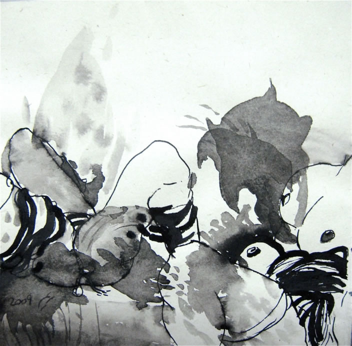 Maryam Goreyshi, Untitled (detail), Ink on paper