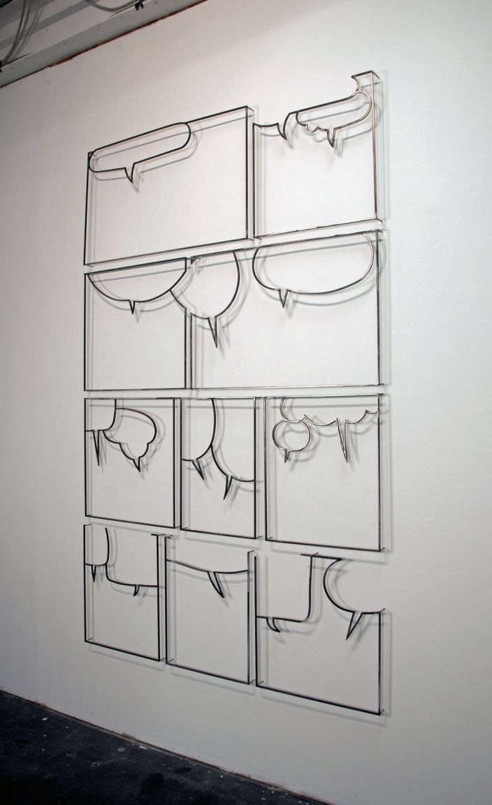 Greely Myatt, TALK MEMPHIS/say what, 2011, Painted steel, 157.5 x 254 cm