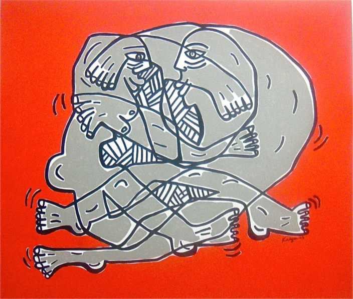 Katia Traboulsi, L'enfer-me-ment I, 2009, Acrylic on canvas, 184 x 204 cm