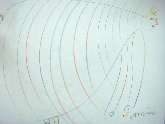 Mahta Saghafi, Drawing, 2010, Crayon on paper, 23.5 x 34 cm