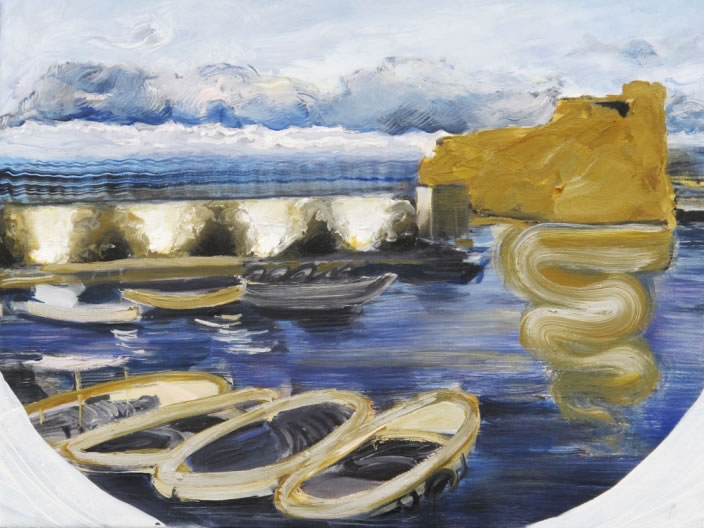 Talar Aghbashian, Byblos in the Summer, 2011, Oil paint on canvas, 40 x 50 cm