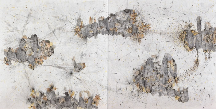 Necessary Affinities (Diptych), 2012, Ink & aquarelle on paper, 150 x 150 cm each